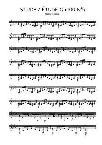 Op.100 Etude N°9 Partitions gratuites